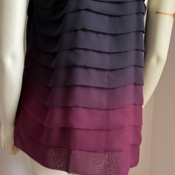 Nwt Saks Fifth Avenue Women’s 5/48 Ombré maroon black ruffle racerback tanktop L - Picture 7 of 12